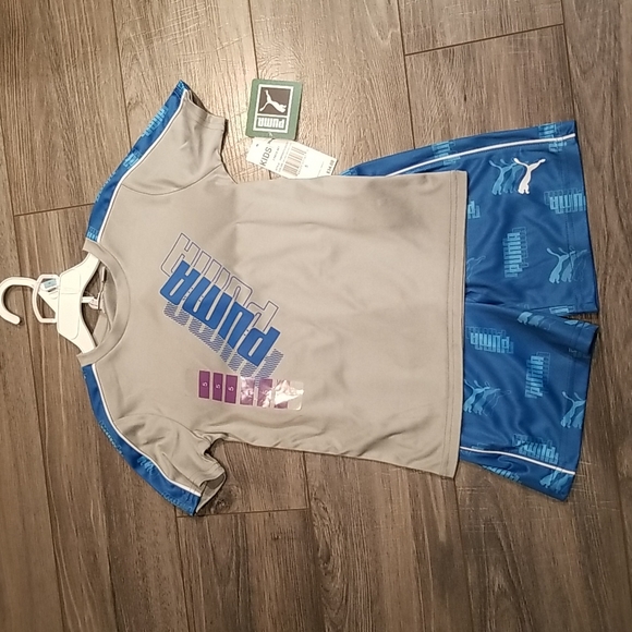 Puma Other Puma Boys Sz 5 2pc Shorts And Short Sleeve Shirt Set Nwt
